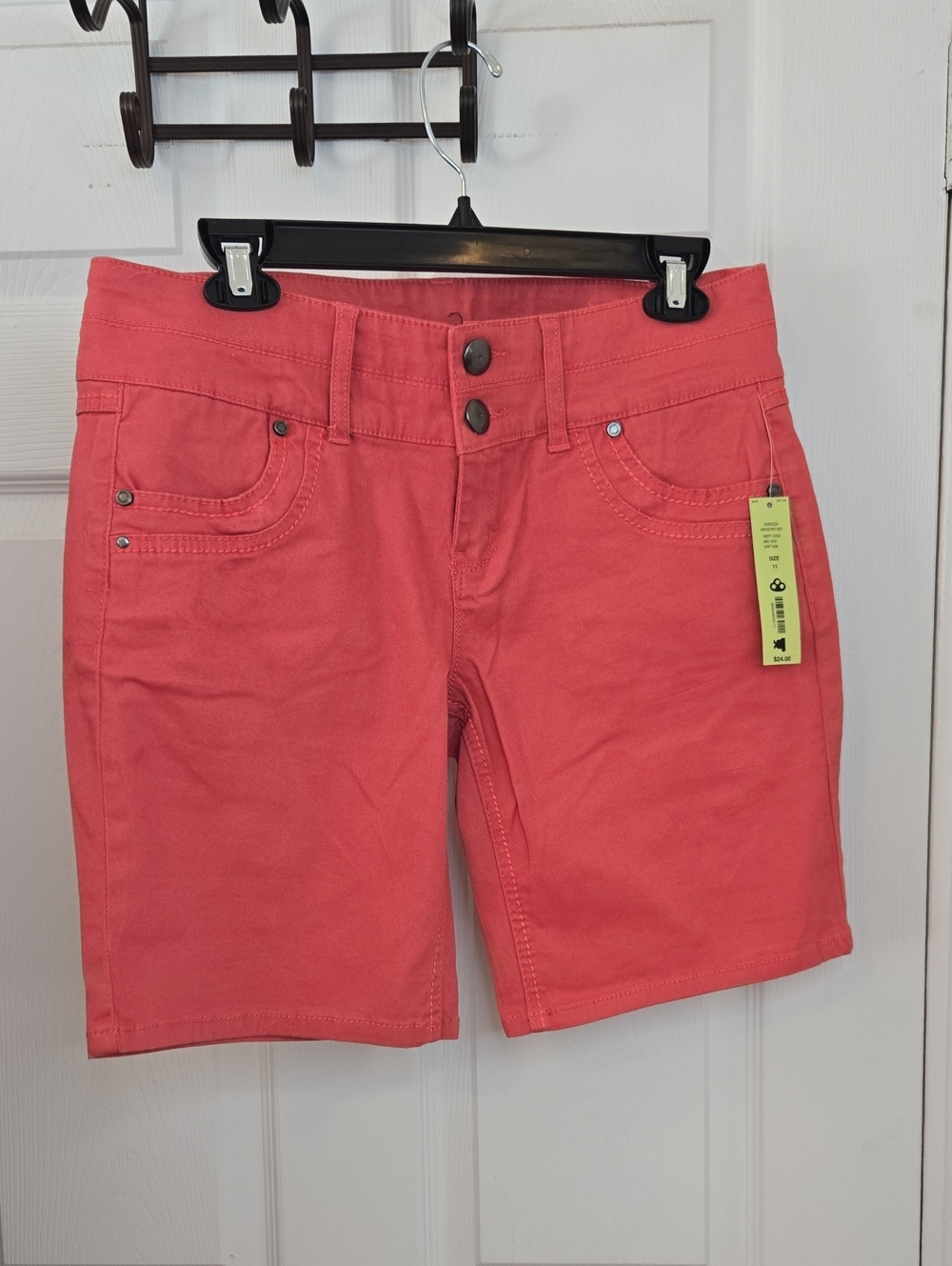 Copper Key Coral Mid-Rise Bermuda Shorts